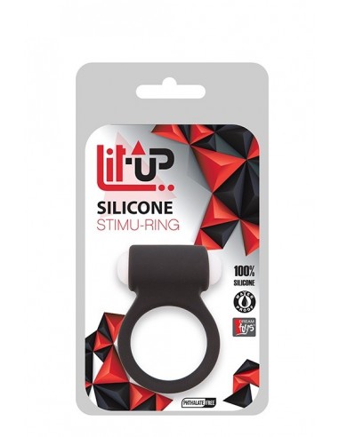 Pierścien erekcyjny wibrujący LIT-UP SILICONE STIMU RING 3 Czarny - Pierścienie erekcyjne wibrujące - 2