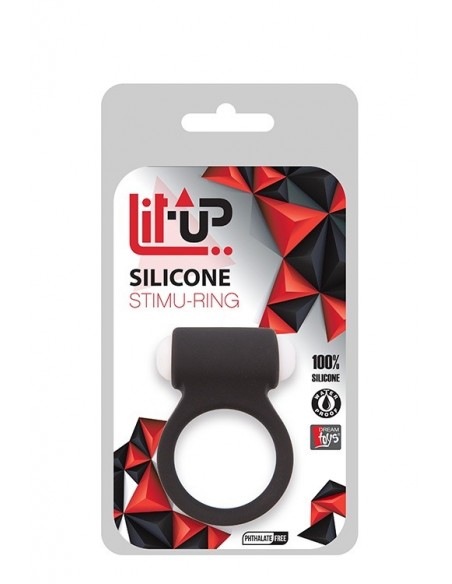 Pierścien erekcyjny wibrujący LIT-UP SILICONE STIMU RING 3 Czarny - Pierścienie erekcyjne wibrujące - 2