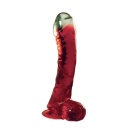 Realistyczne dildo Lazy Buttcock 6.5 Red Dong 16,5 cm z przyssawką i żyłkowaniem - 1