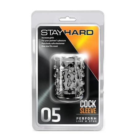 Nakładka na penisa Cock Sleeve 05 Clear - teksturowana, rozciągliwa długość 4,8 cm, średnica wewnętrzna 2,5 cm, średnica zewnętr - 2