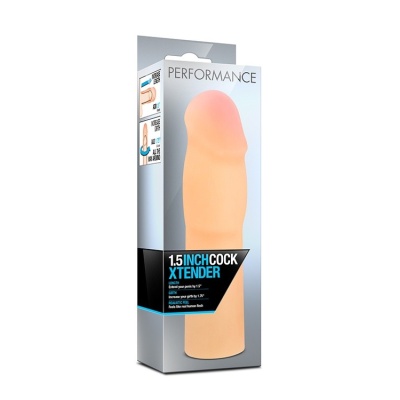 Nakładka na penisa Performance 1.5 Inch Xtender - rozciągliwe TPE Sensa Feel, długość całkowita 16 cm, wydłużenie użytkowe 3,8 c - 1 2