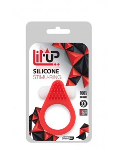Pierścien erekcyjny wibrujący LIT-UP SILICONE STIMU RING 1 Czerwony - Pierścienie erekcyjne wibrujące - 1 2