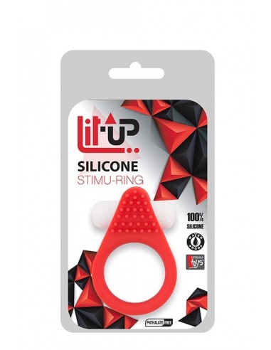 Pierścien erekcyjny wibrujący LIT-UP SILICONE STIMU RING 1 Czerwony - Pierścienie erekcyjne wibrujące - 2