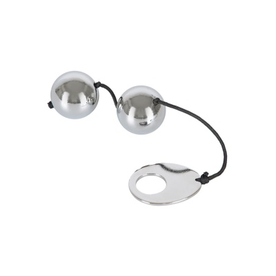 Metal Love Balls — dwie stalowe kulki miłości 110 g z pierścieniem zwrotnym, długość 23 cm, średnica 3 cm - 1