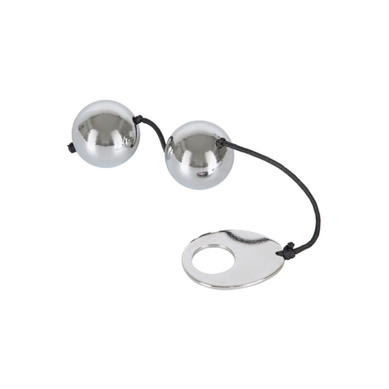 Metal Love Balls — dwie stalowe kulki miłości 110 g z pierścieniem zwrotnym, długość 23 cm, średnica 3 cm - 1