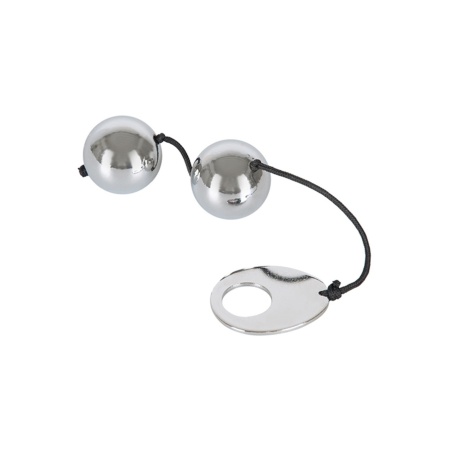 Metal Love Balls — dwie stalowe kulki miłości 110 g z pierścieniem zwrotnym, długość 23 cm, średnica 3 cm - 1