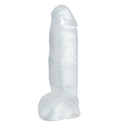 Crystal Clear Big Dong – gładkie, przezroczyste dildo z PVC clear-jelly, 23 cm długości i ok. 5 cm średnicy - 1