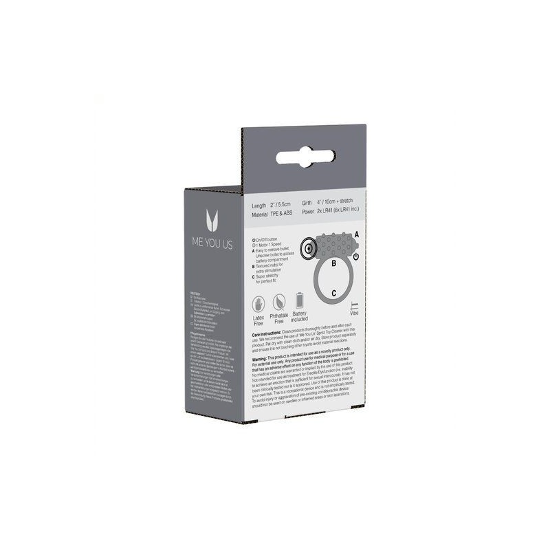 Pierścien erekcyjny wibrujący Me You Us Klasyczny Smoke Cock Ring Smoke - 4