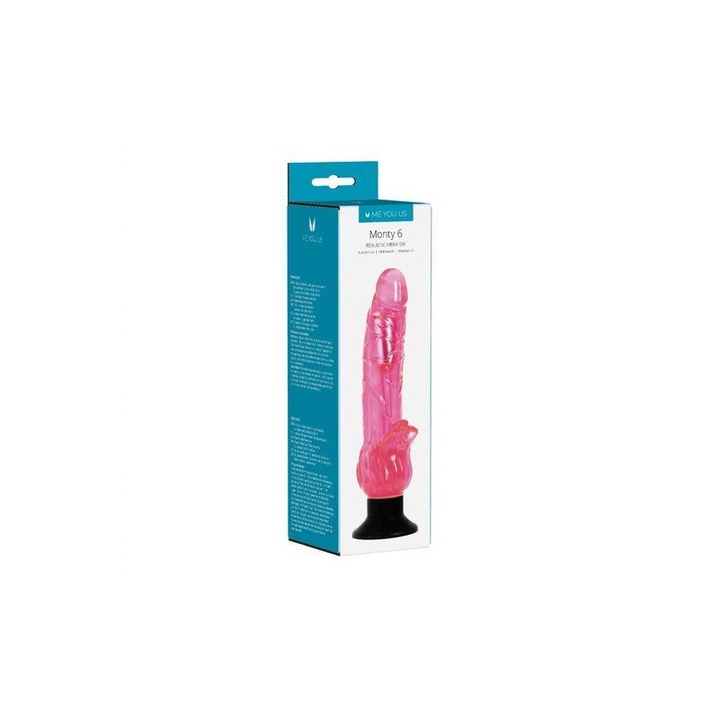 Wibrator Mounty 6 Realistyczny Róż - regulowana wibracja, silikonowy relief żył - 3