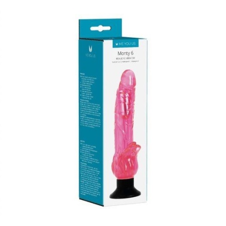 Wibrator Mounty 6 Realistyczny Róż - regulowana wibracja, silikonowy relief żył - 3