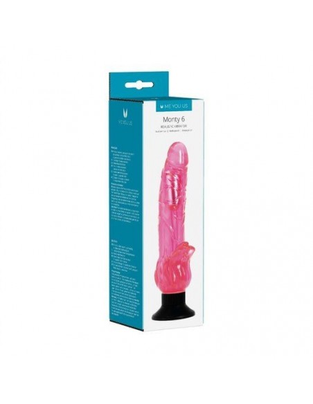 Żelowy wibrator Me You Us Mounty 6 Realistic Vibrator Pink - Wibratory żelowe - 3