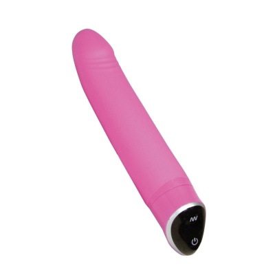 Wibrator Smile Happy Pink – zakrzywiona główka do stymulacji punktu G, silikon medyczny + ABS, 22 cm - 1
