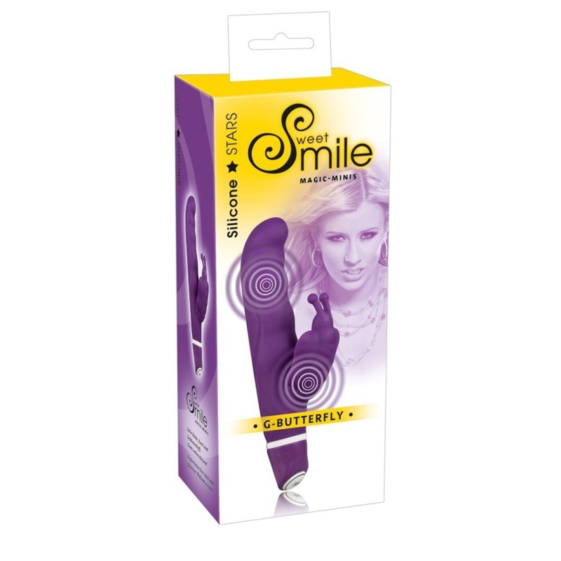Wibrator Smile G-Butterfly z podwójnym silnikiem, długość 15,5 cm, średnica 2,5 cm - 2