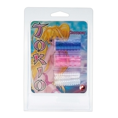 Nakładki stymulujące Sleeves 3er Set TPE – elastyczne mankiety z rowkami i nubami, 4,5 cm - 1 2