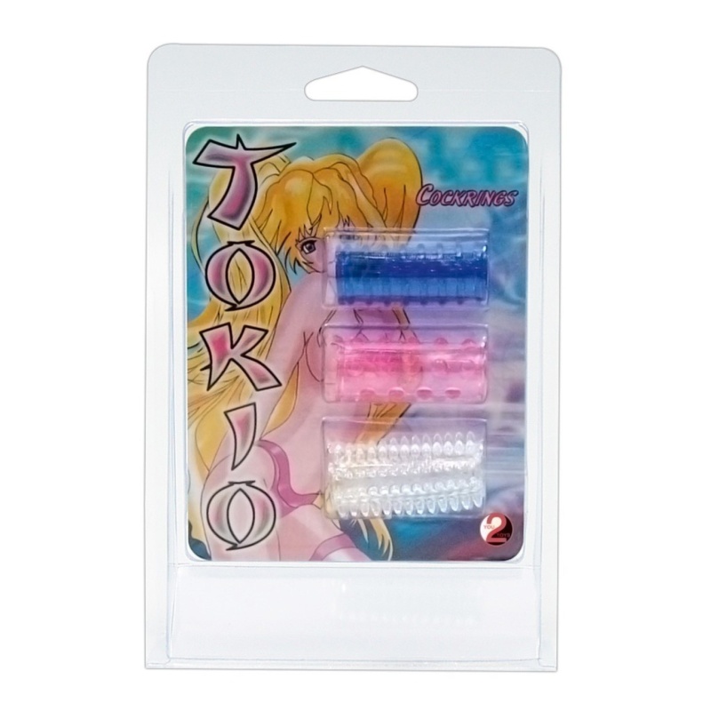Nakładki stymulujące Sleeves 3er Set TPE – elastyczne mankiety z rowkami i nubami, 4,5 cm - 2