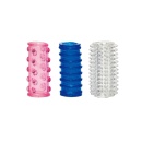Nakładki stymulujące Sleeves 3er Set TPE – elastyczne mankiety z rowkami i nubami, 4,5 cm - 1