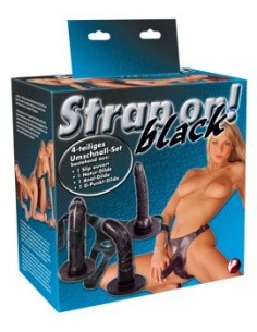 Strap-On Black Zestaw Protez Penisa Na Uprzęży - Strap-ony, dilda na pasku bez wibracji - 2