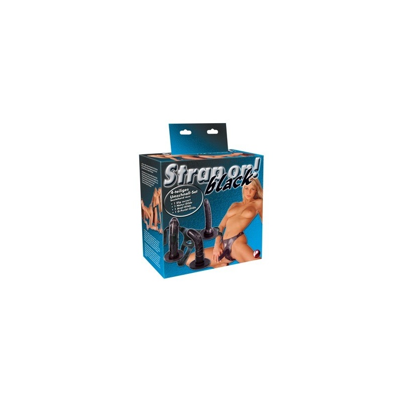Strap-on Black – 3 Wymienne Dildo 15–16 cm - 2