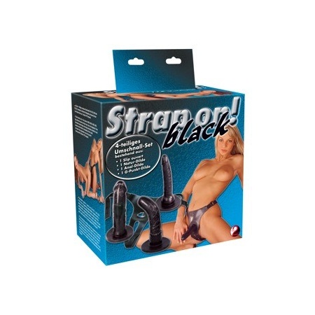 Strap-on Black – 3 Wymienne Dildo 15–16 cm - 2