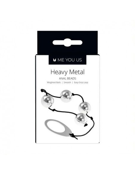 Kulki gejszy Me You Us Heavy Metal Anal Beads Silver - Kulki analne, koraliki analne - 2