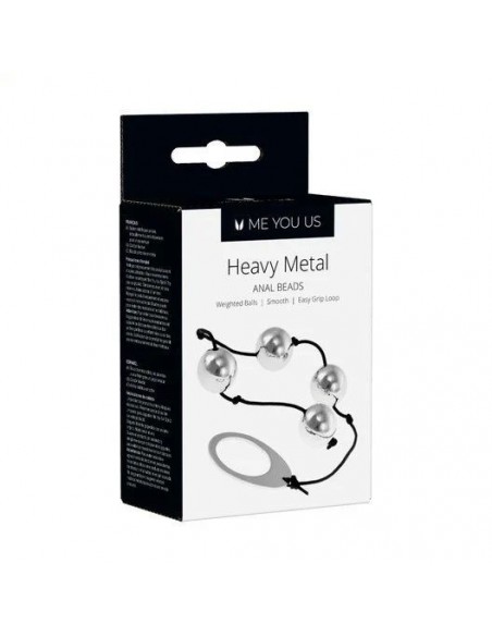 Kulki gejszy Me You Us Heavy Metal Anal Beads Silver - Kulki analne, koraliki analne - 3