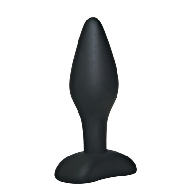 Korek analny Black Velvets Small Plug – stożkowy, silikonowy, z szeroką podstawą, 9 cm - 1