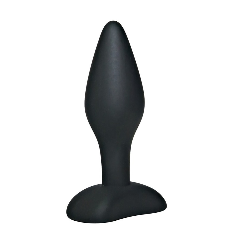 Korek analny Black Velvets Small Plug – stożkowy, silikonowy, z szeroką podstawą, 9 cm - 1