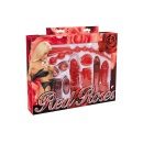 Zestaw erotyczny Red Roses Set – 9-częściowy, czerwony, wibrator, dildo i stymulatory, 6–18,5 cm - 1