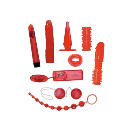 Zestaw erotyczny Red Roses Set – 9-częściowy, czerwony, wibrator, dildo i stymulatory, 6–18,5 cm - 2