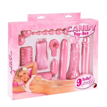 Zestaw erotyczny Candy Toy Set – 9 elementów, cukierkowy róż - 1