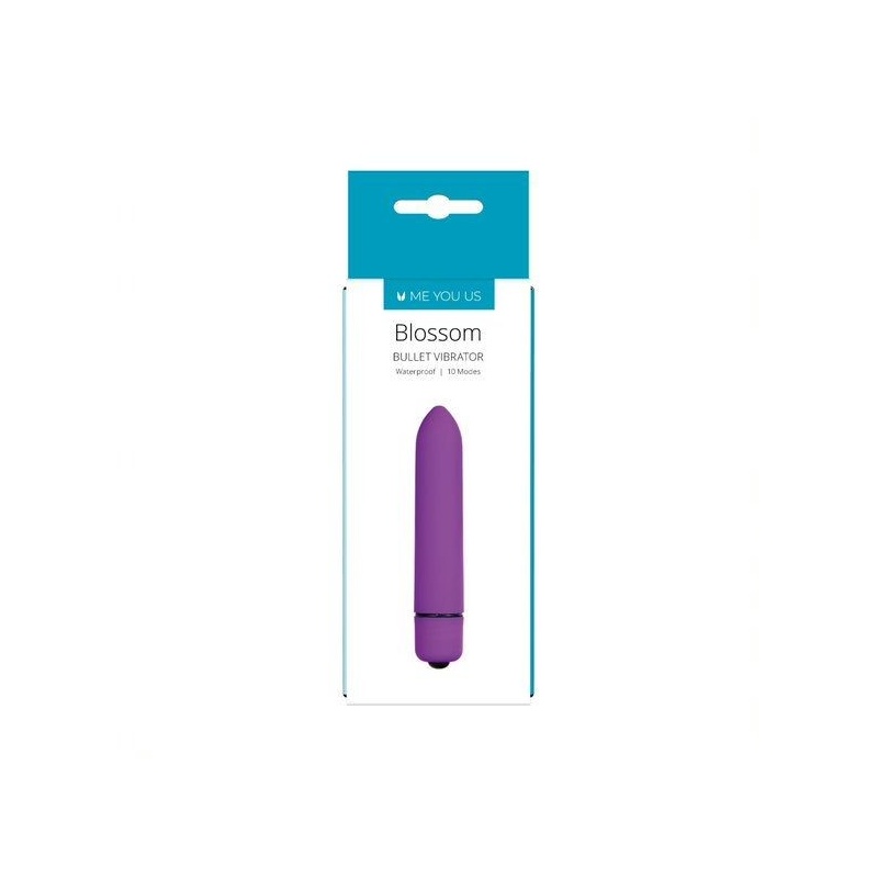 Wibrator Blossom 10 Mode Bullet Purple - wodoodporny, 10 trybów wibracji, 9,4 cm - 2
