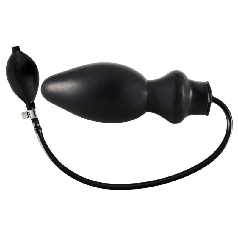 Nadmuchiwany korek analny Latex Plug Inflatable z ręczną pompką i zaworem spustowym, długość 20 cm, średnica 2,5–9,6 cm - 3