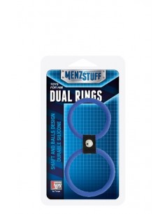 Pierścień na Penisa ENZSTUFF DUAL RINGS BLUE - Pierścienie erekcyjne niewibrujące - 1 2