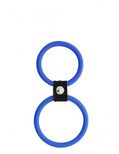 Pierścień na Penisa ENZSTUFF DUAL RINGS BLUE - Pierścienie erekcyjne niewibrujące - 1