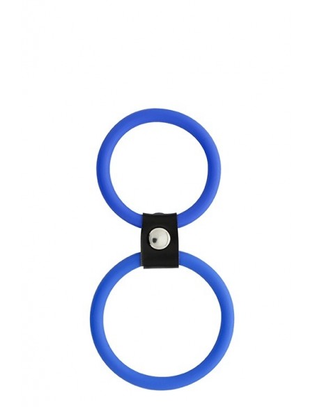 Pierścień na Penisa ENZSTUFF DUAL RINGS BLUE - Pierścienie erekcyjne niewibrujące - 1