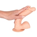 Realistyczne dildo European Lover Medium z przyssawką i jądrami, TPE, 20 cm - 1
