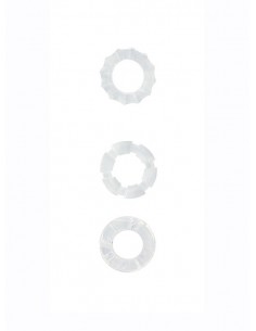 Zestaw pierścieni na penisa ENZSTUFF STRETCHY COCK RINGS CLEAR - Pierścienie erekcyjne niewibrujące - 1
