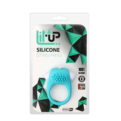 Pierścien erekcyjny wibrujący LIT-UP Silikonowy STIMU RING 5 Niebieski - 1 2