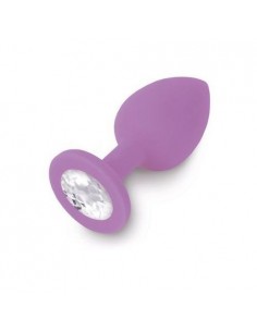 Klasyczny silikonowy korek analny z diamentem  - Korki analne silikonowe - 1