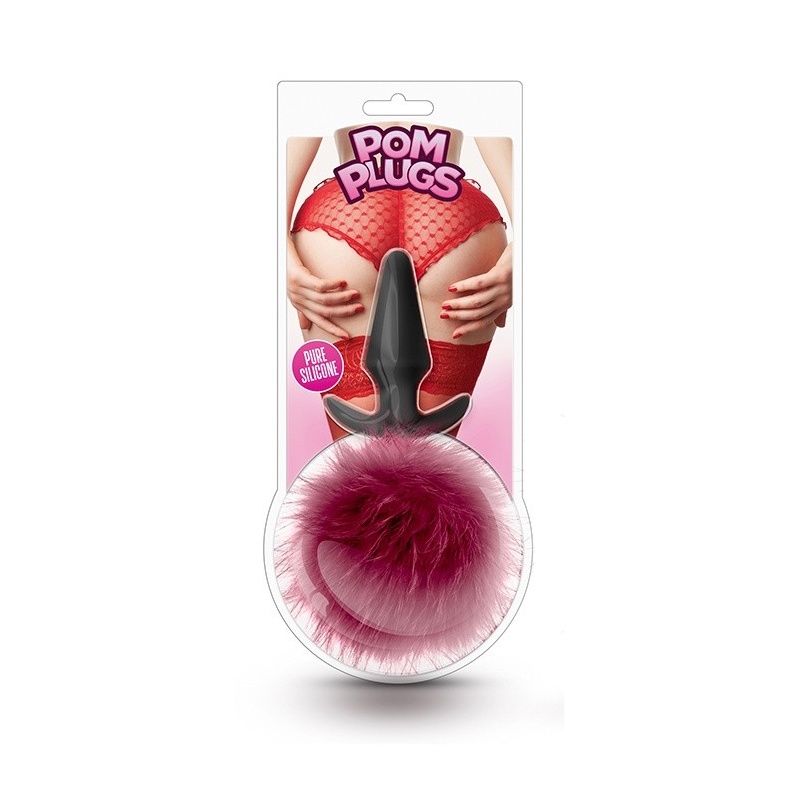 Wtyczka analna Plug-POM z odpinanym pomponem, jednorozmiarowa, silikon medyczny w jedwabistej fakturze - 2