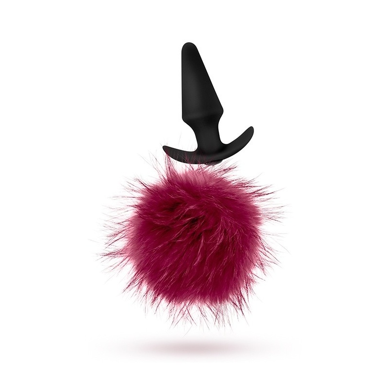 Wtyczka analna Plug-POM z odpinanym pomponem, jednorozmiarowa, silikon medyczny w jedwabistej fakturze - 1