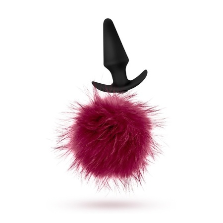 Wtyczka analna Plug-POM z odpinanym pomponem, jednorozmiarowa, silikon medyczny w jedwabistej fakturze - 1