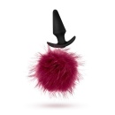 Wtyczka analna Plug-POM z odpinanym pomponem, jednorozmiarowa, silikon medyczny w jedwabistej fakturze - 1
