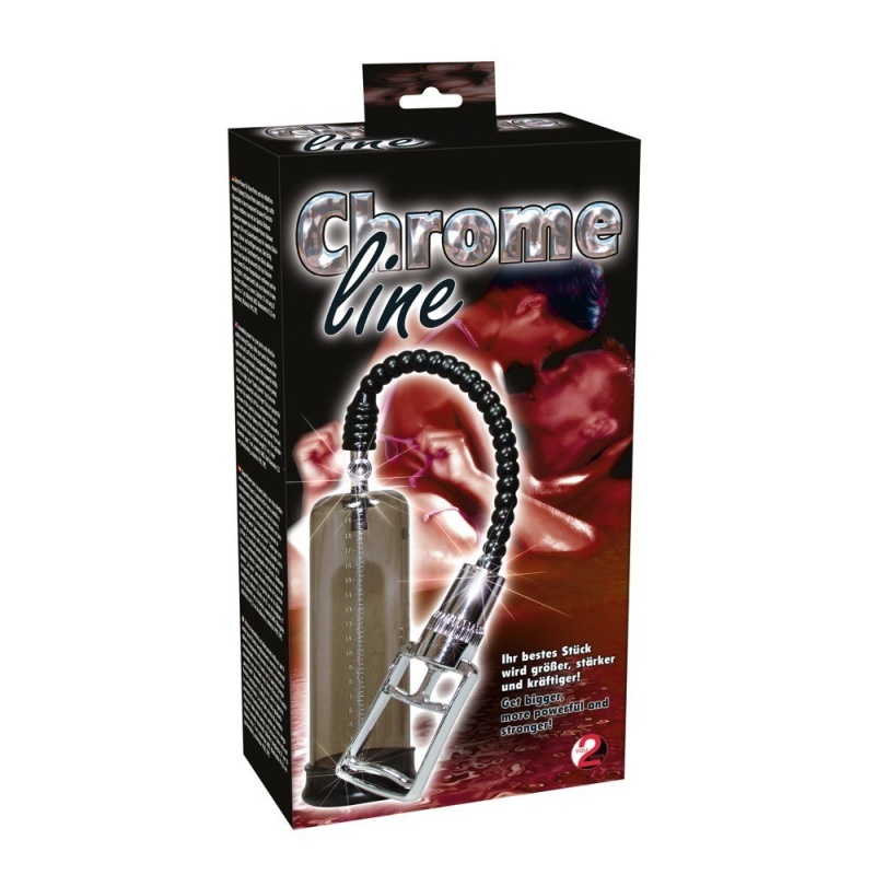 Pompka próżniowa do penisa ORION Chrome Line 518107 — ręczna pompa tłokowa z zaworem odcinająco-upustowym i skalą, cylinder 21 c - 1
