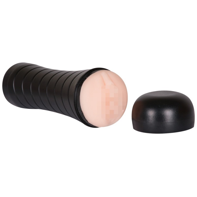 Masturbator Pussy to Go Vibration z kanałem stymulacyjnym TPR i wibro-jajkiem, 23 cm - 1