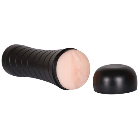 Masturbator Pussy to Go Vibration z kanałem stymulacyjnym TPR i wibro-jajkiem, 23 cm - 1