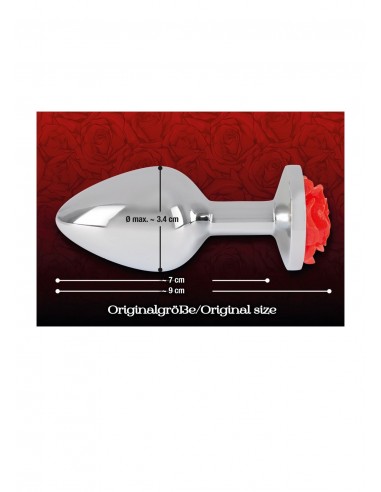 Korek analny z różyczką Rose Butt Plug - Korki analne stalowe - 7