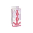Plug analny Bent Anal Plug Pink - zagięty silikonowy z rączką, długość 11,5 cm, średnica 3 cm - 1