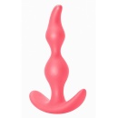 Plug analny Bent Anal Plug Pink - zagięty silikonowy z rączką, długość 11,5 cm, średnica 3 cm - 2