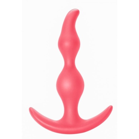 Plug analny Bent Anal Plug Pink - zagięty silikonowy z rączką, długość 11,5 cm, średnica 3 cm - 3